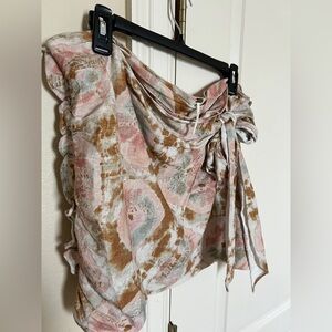 Free People Earthy Tie-Dye Wrap Skirt